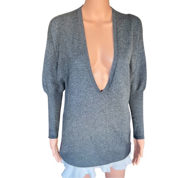 Brunello Cucinelli Size M Gray Cashmere Puff Sleeve Tunic V-Neck Sweater…,New Products : American Fashion Style Bags On Sale
